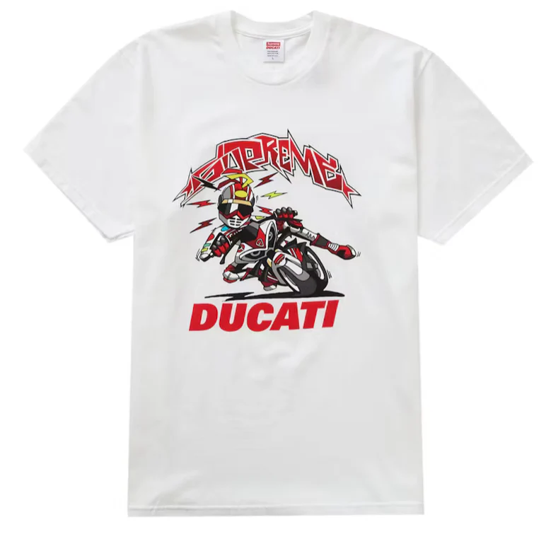Supreme Ducati Bike Tee White