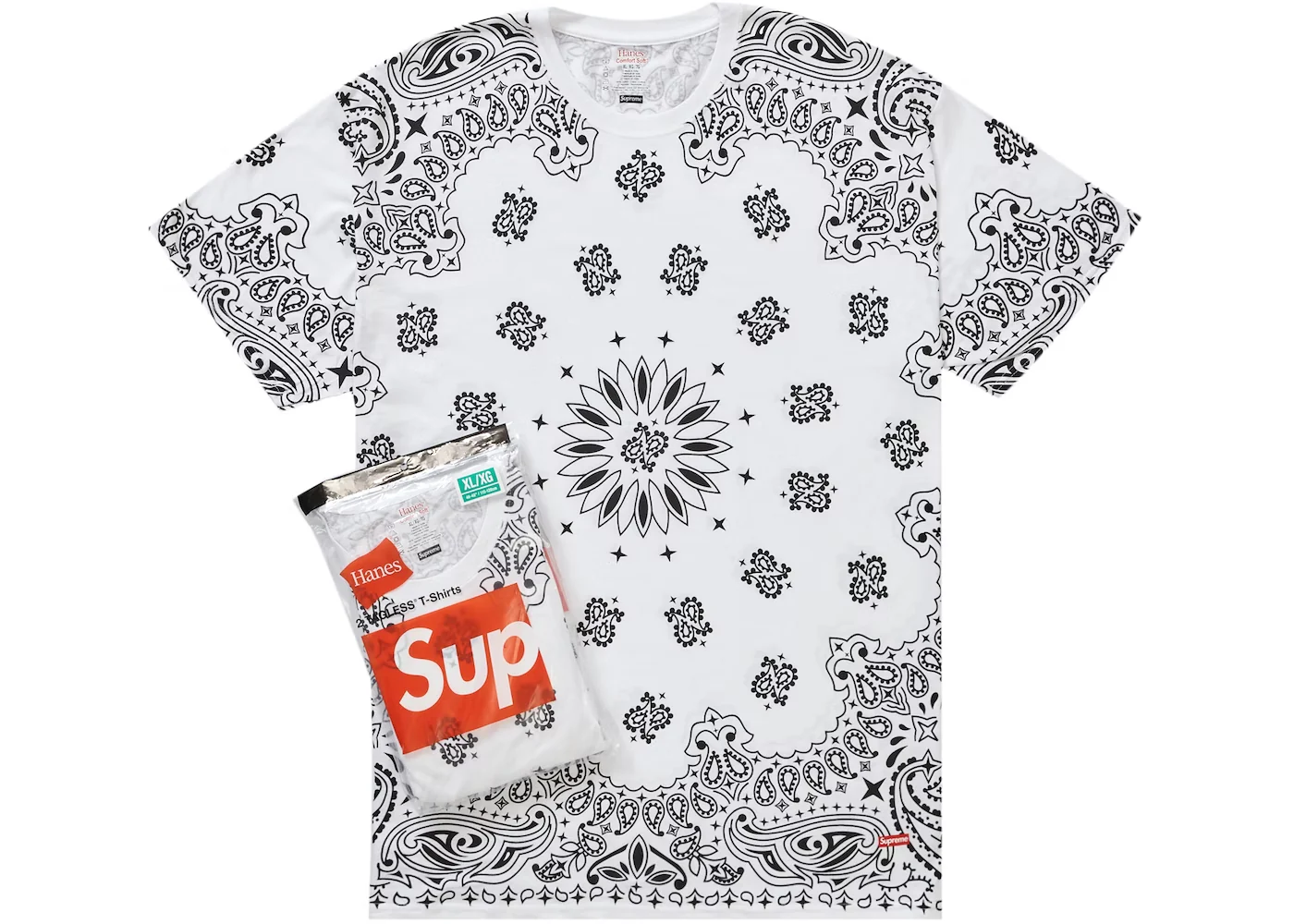 Supreme Hanes Bandana Tagless Tee White