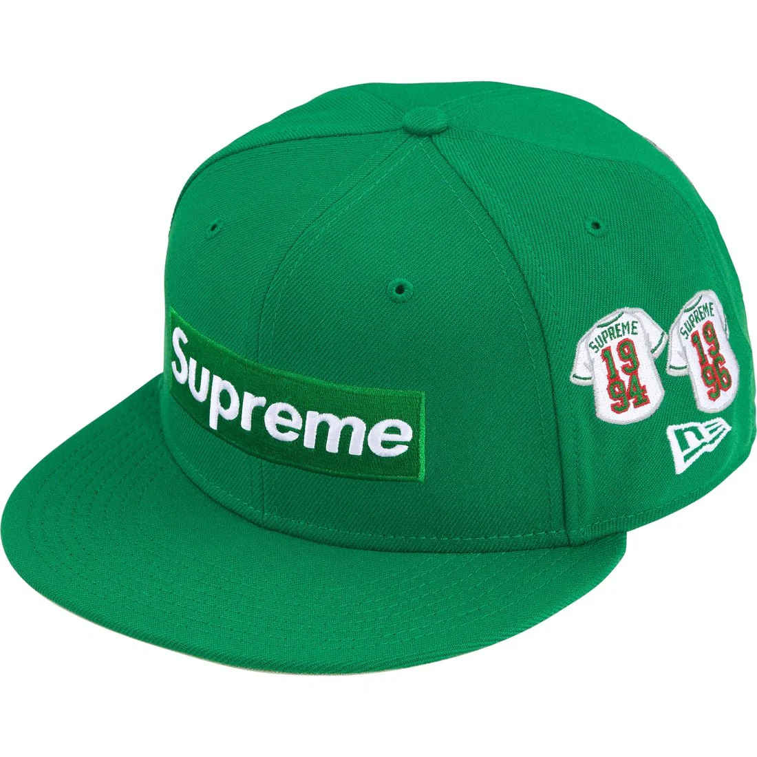 Supreme Jerseys Box Logo New Era Fitted Hat Green
