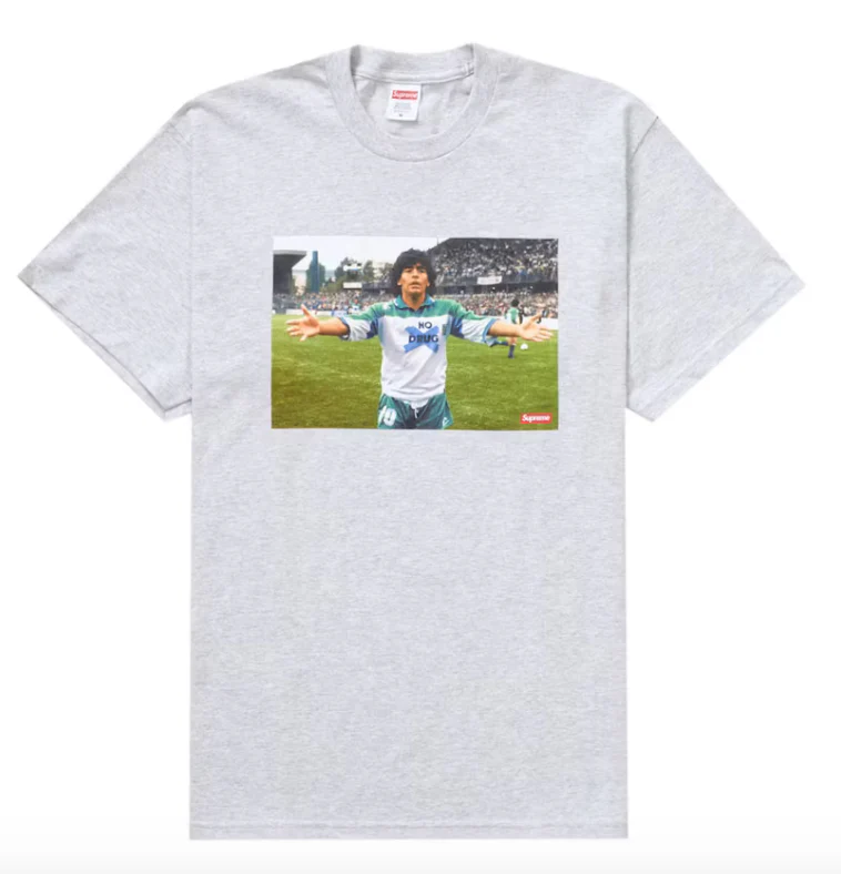 Supreme Maradona Tee Grey