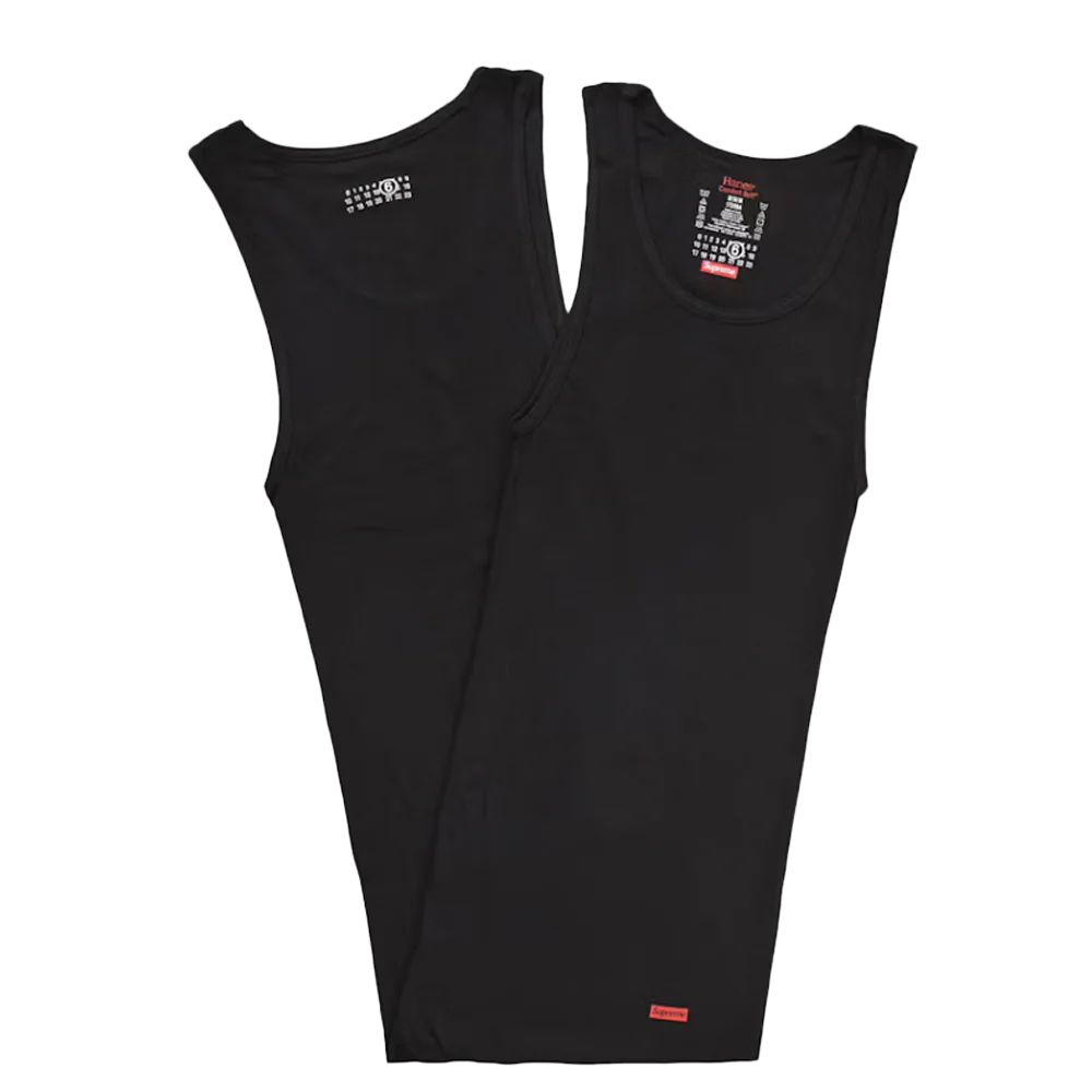 Supreme MM6 Maison Margiela Hanes Tagless Tank Top (2 Pack) Black - Image 2