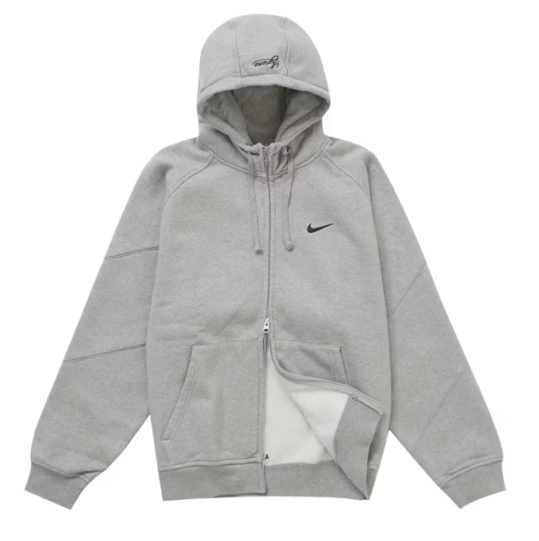 Supreme®/Nike® Zip Up Hooded Sweatshirt Heather Grey - Image 2