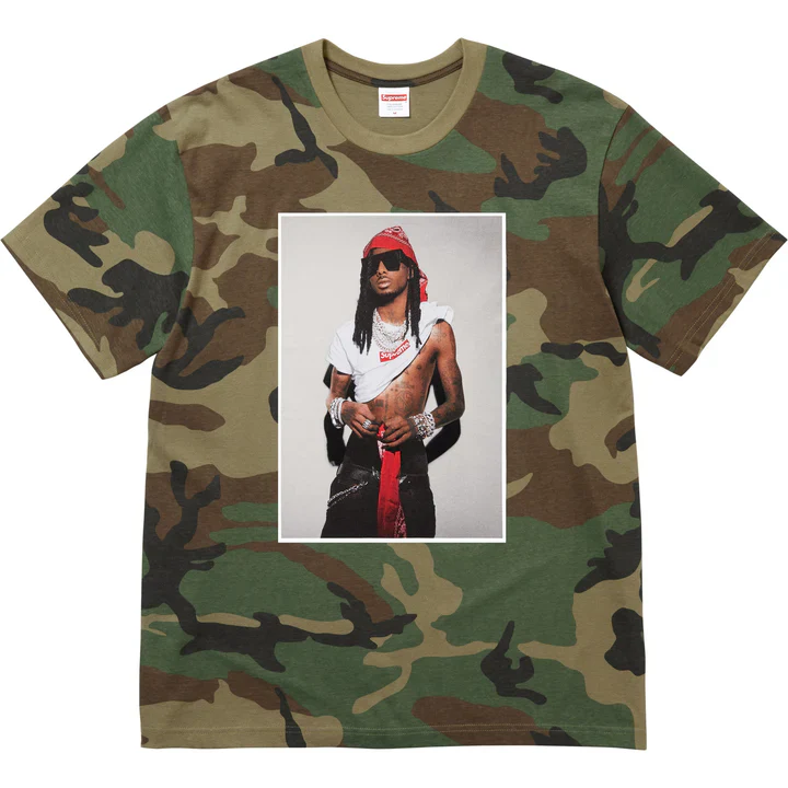 Supreme Playboi Carti Tee Woodland Camo - Image 2