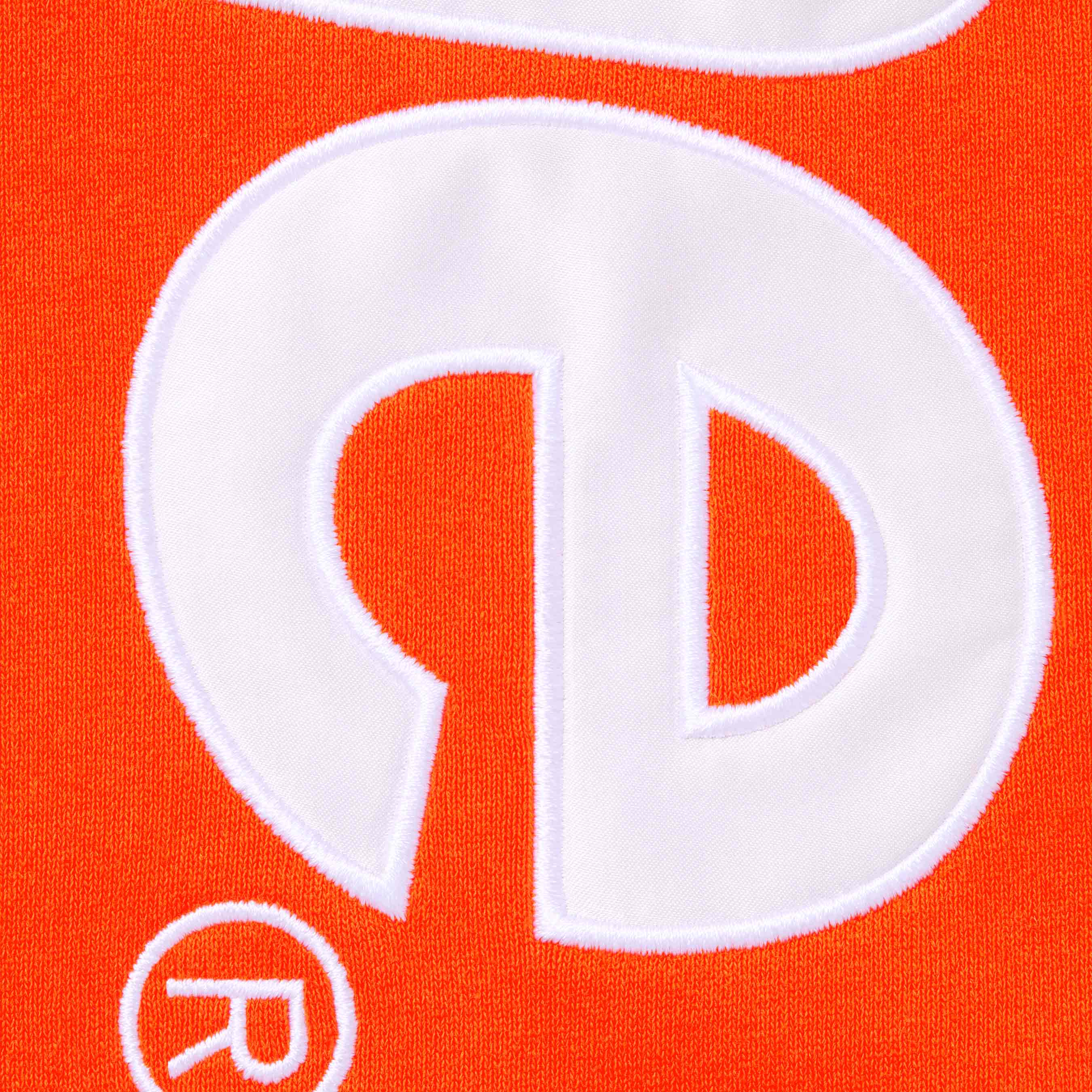 Supreme Satin Appliqué Hooded Sweatshirt Bright Orange - Image 3