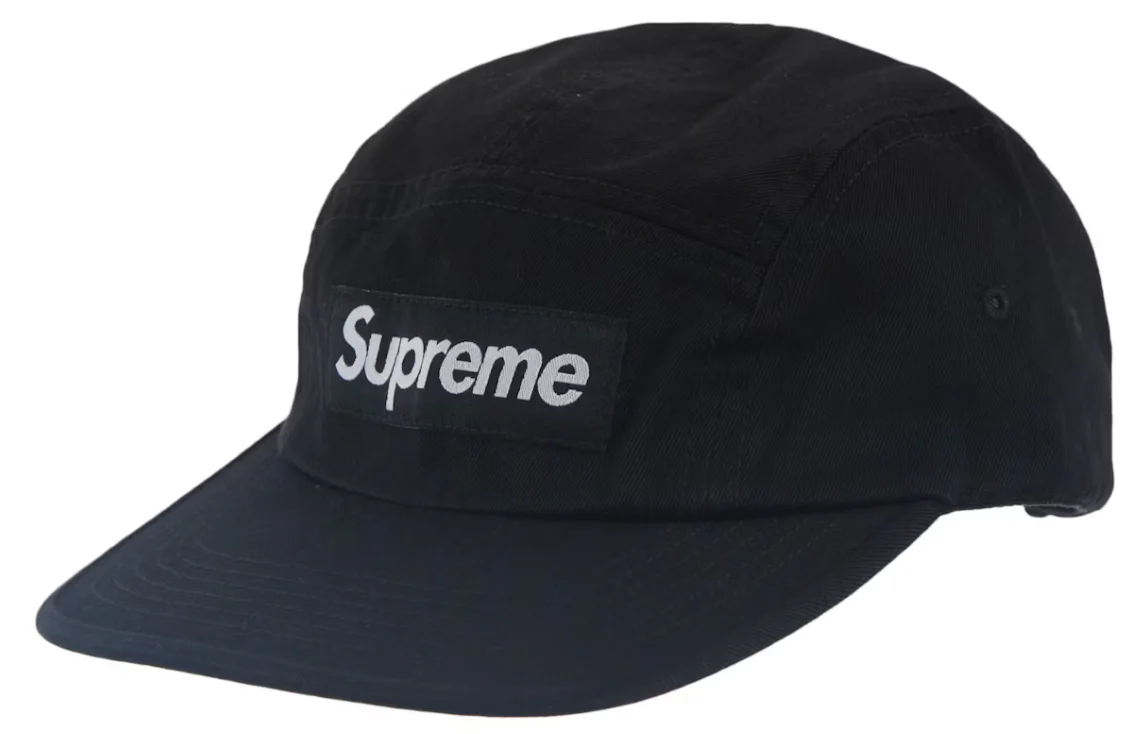 Supreme Washed Chino Twill Camp Cap (SS24) Black
