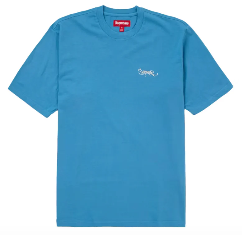 Supreme Washed Tag S/S Top Light Royal