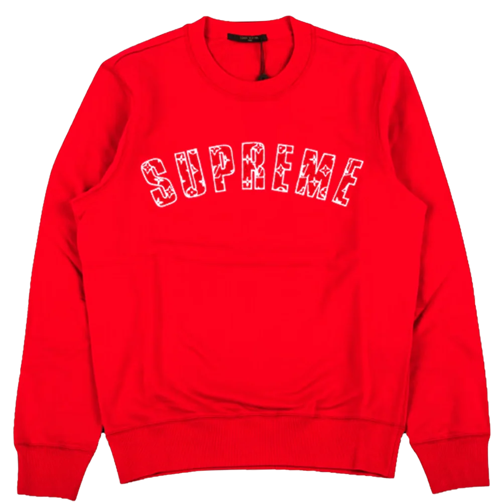 Supreme x Louis Vuitton Arc Logo Crewneck Red