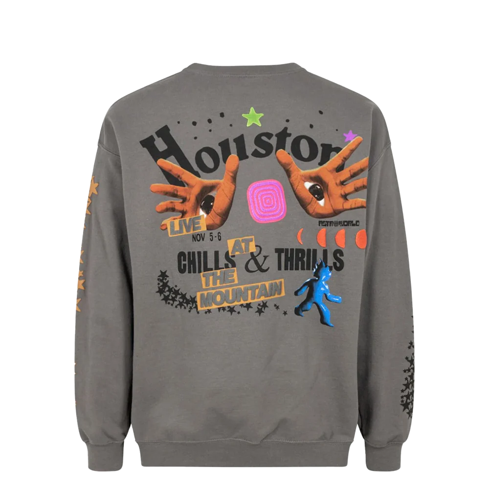 TRAVIS SCOTT Astroworld Fest Houston Crewneck Grey - Image 2