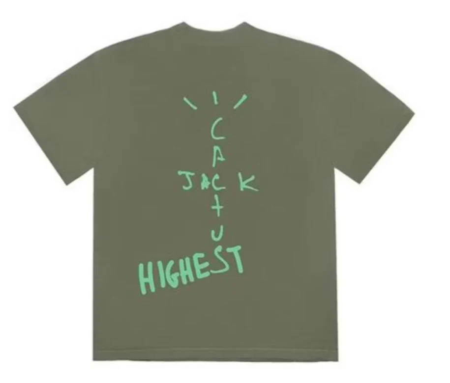 Travis Scott Jordan Cactus Jack Highest T Shirt Olive - Image 2