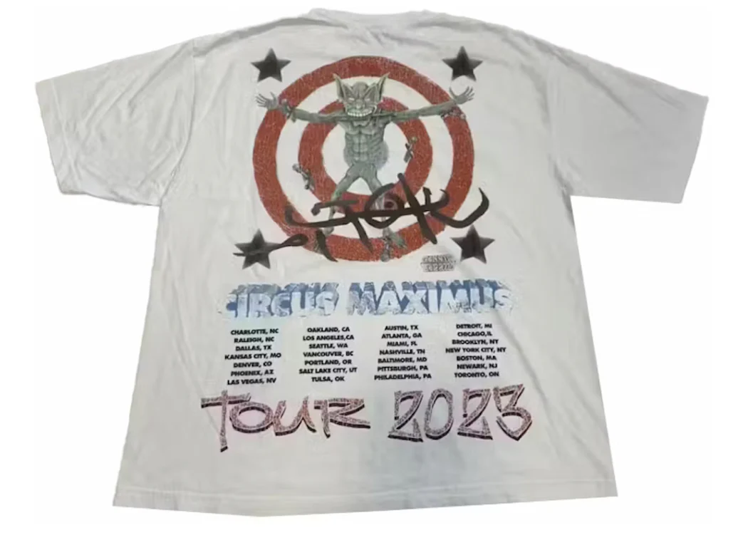 Travis Scott Utopia Circus Maximus 2023 Tour III Tee White - Image 2