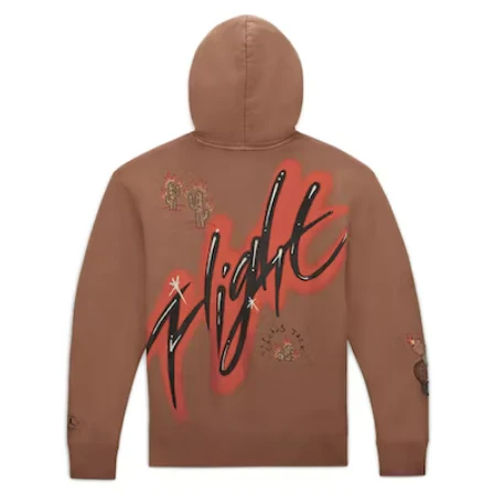 Travis Scott x Jordan Flight Graphic Hoodie Archaeo Brown - Image 2