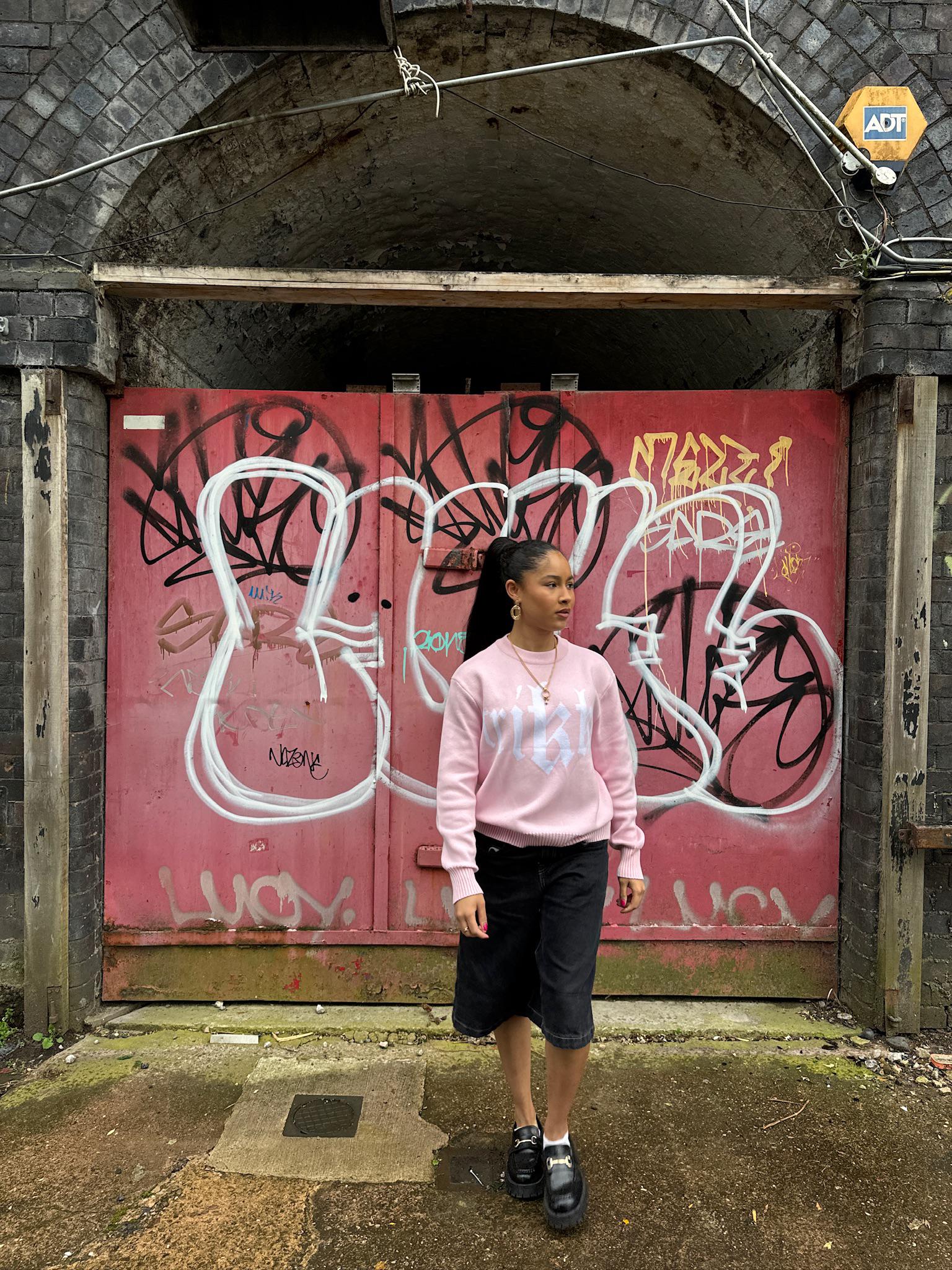 Trikko Logo Knit Sweater Pink - Image 3