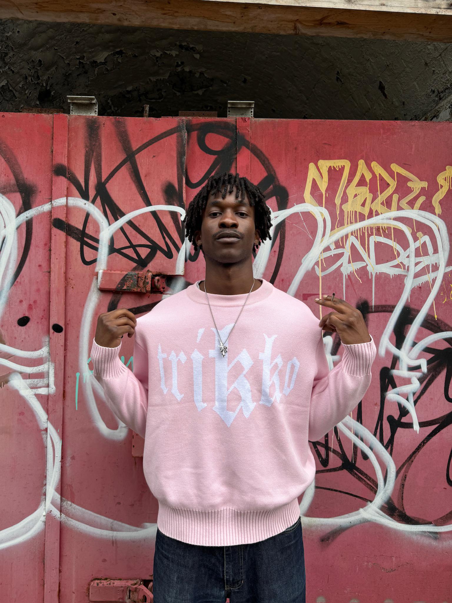 Trikko Logo Knit Sweater Pink - Image 4