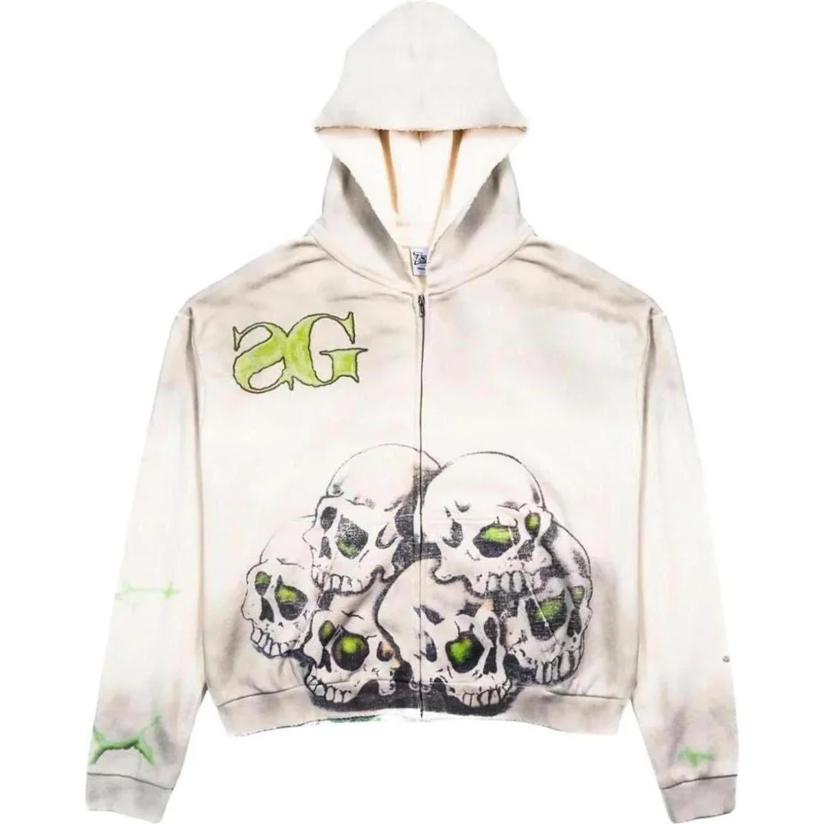 Triple Sevens x Sniper Gang Vulture Zip Up Jacket Cream - Image 3