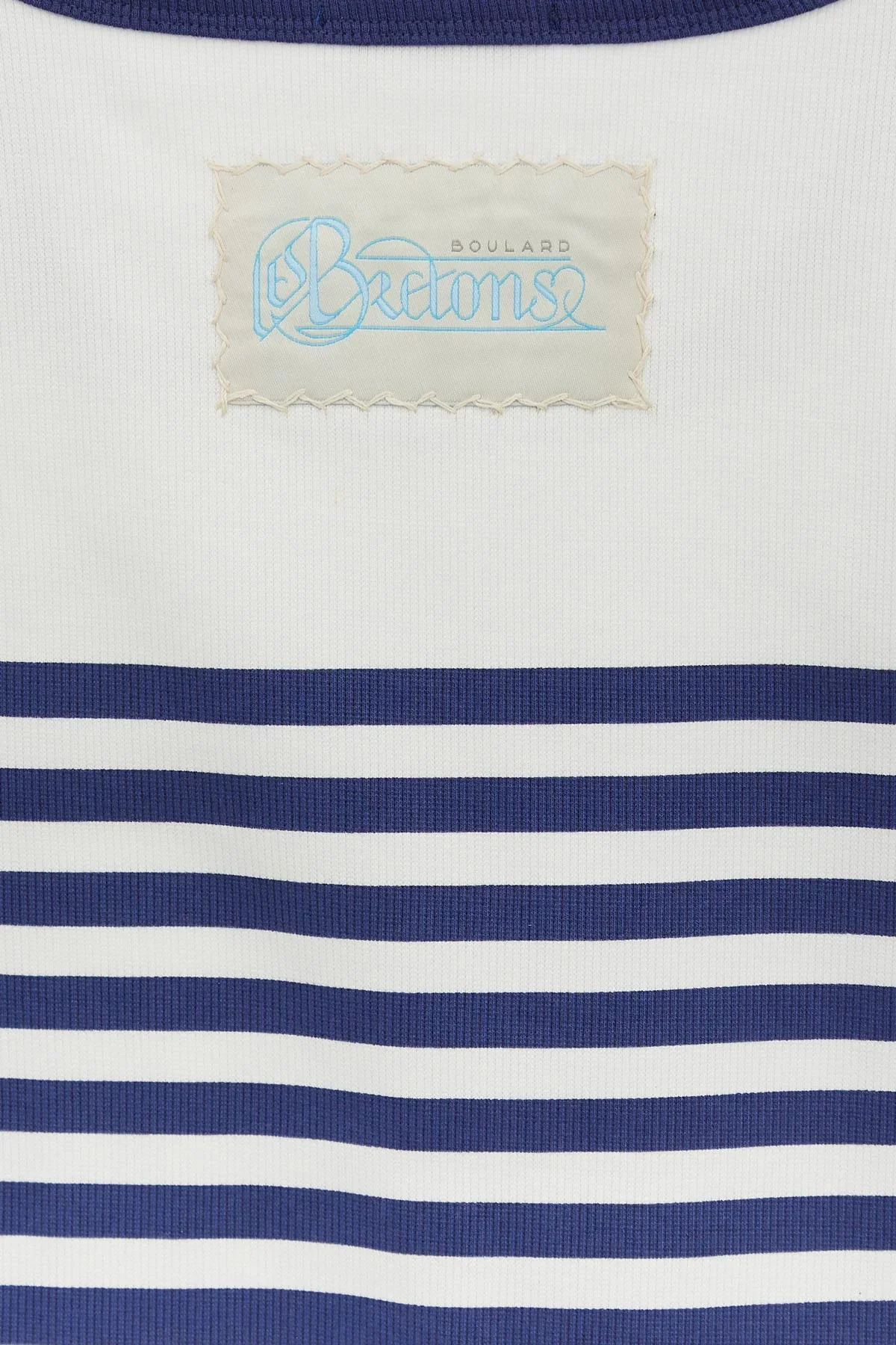 Ugo Boulard "Le Marcel" Ribbed Cotton Tank Top Navy With UB PRINTED FLAG - Image 4