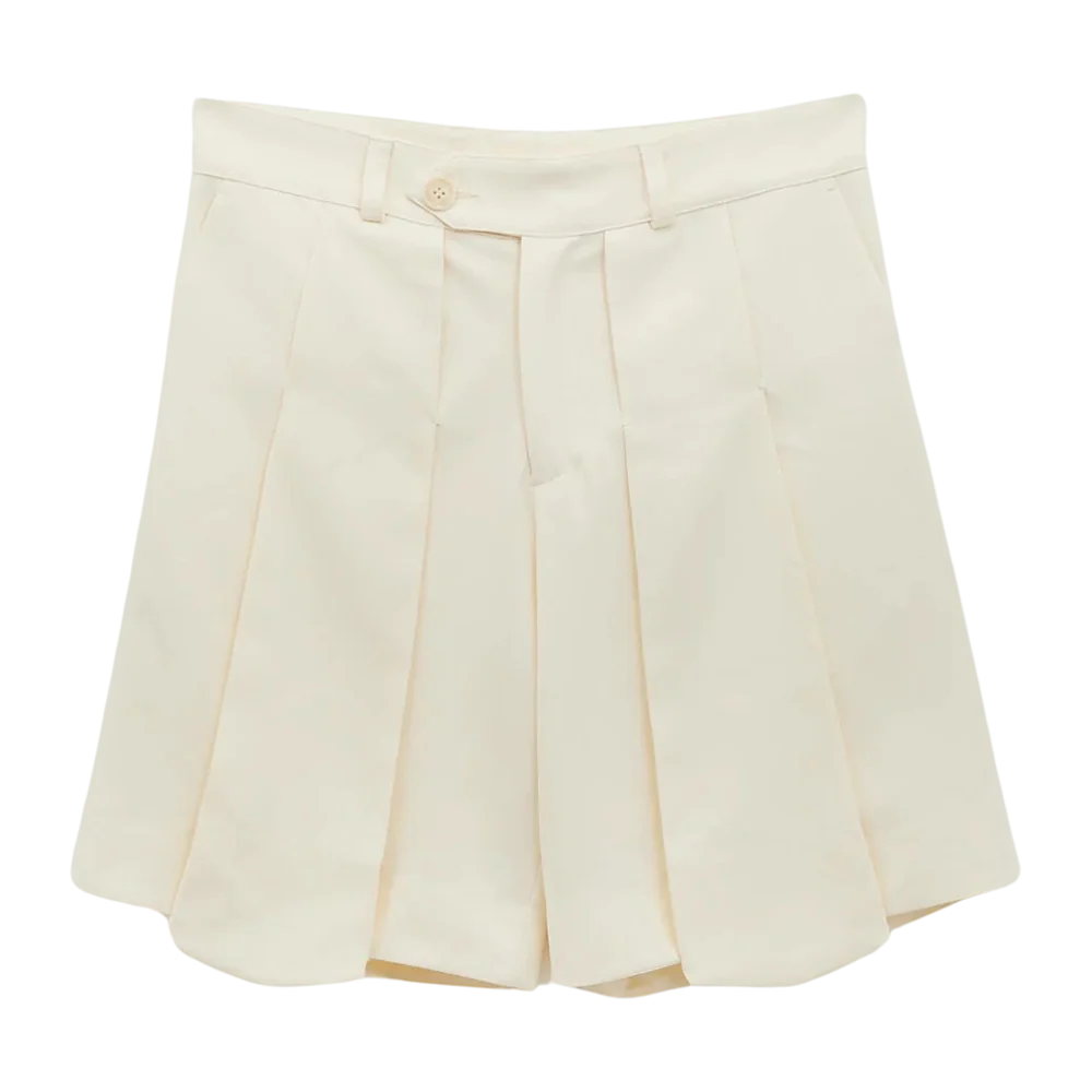 Ugo Boulard Sailor Twill Shorts With Hand Stitched Label Beige