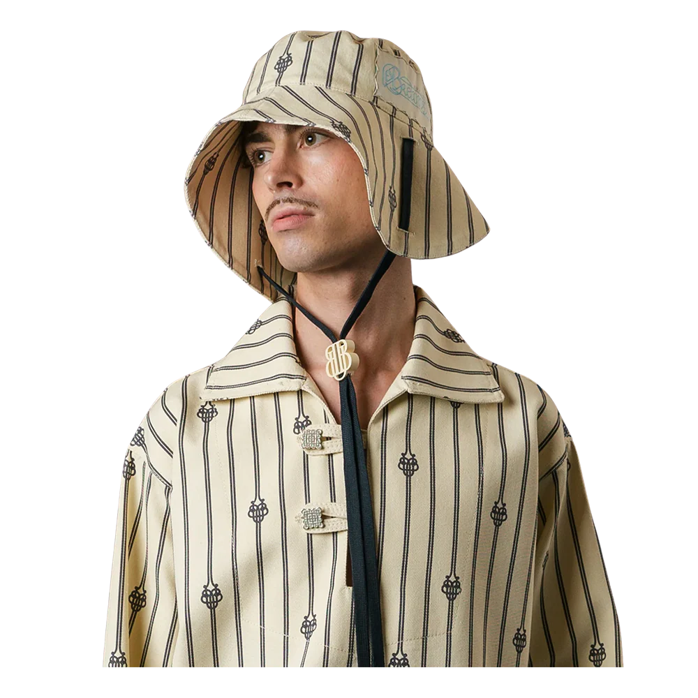 Ugo Boulard UB Monogram Short Rope Wide Brim Hat