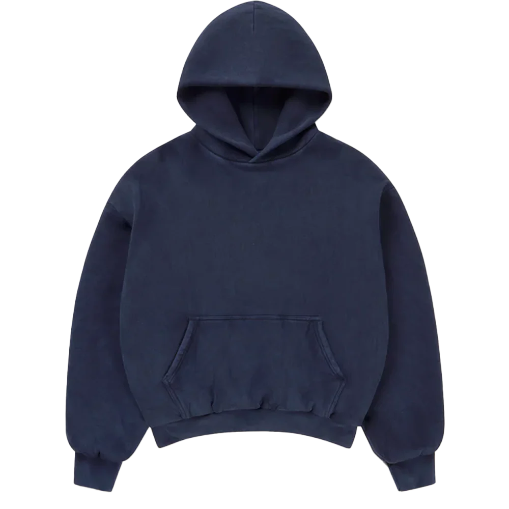 Velour Garments 1000 GSM 'Vintage Navy Blue' Double Hoodie The Garden Exclusive