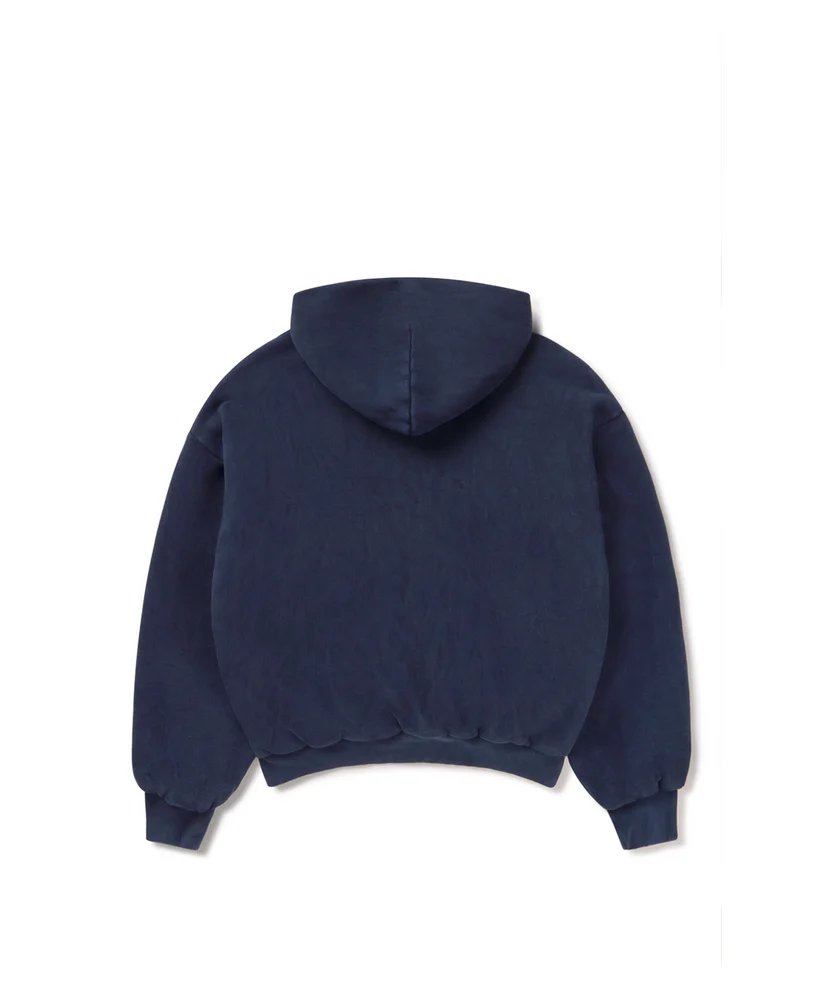 Velour Garments 1000 GSM 'Vintage Navy Blue' Double Hoodie The Garden Exclusive - Image 2