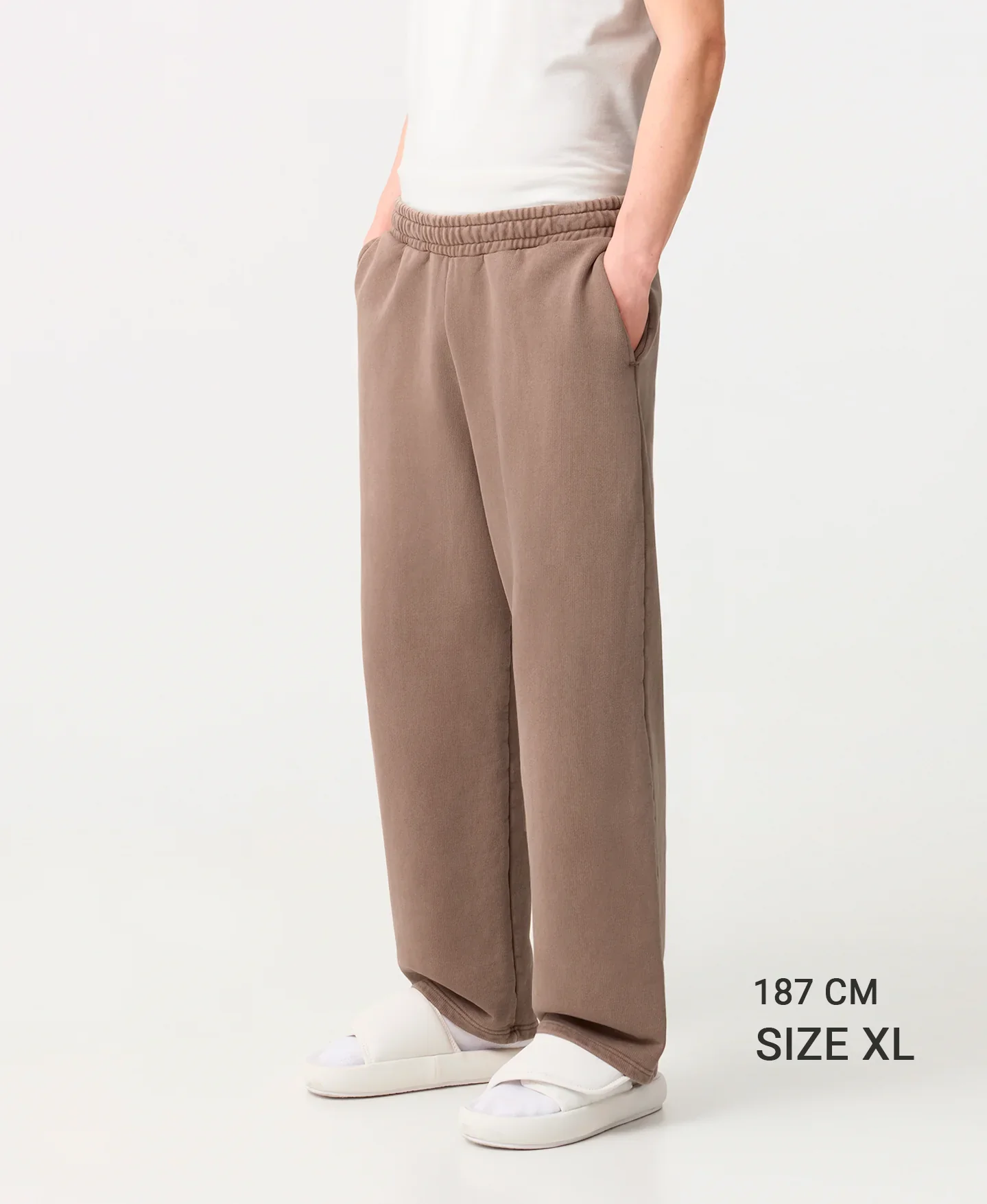 Velour Garments 600 GSM 'Vintage Taupe' Straight-Leg Pants - Image 10