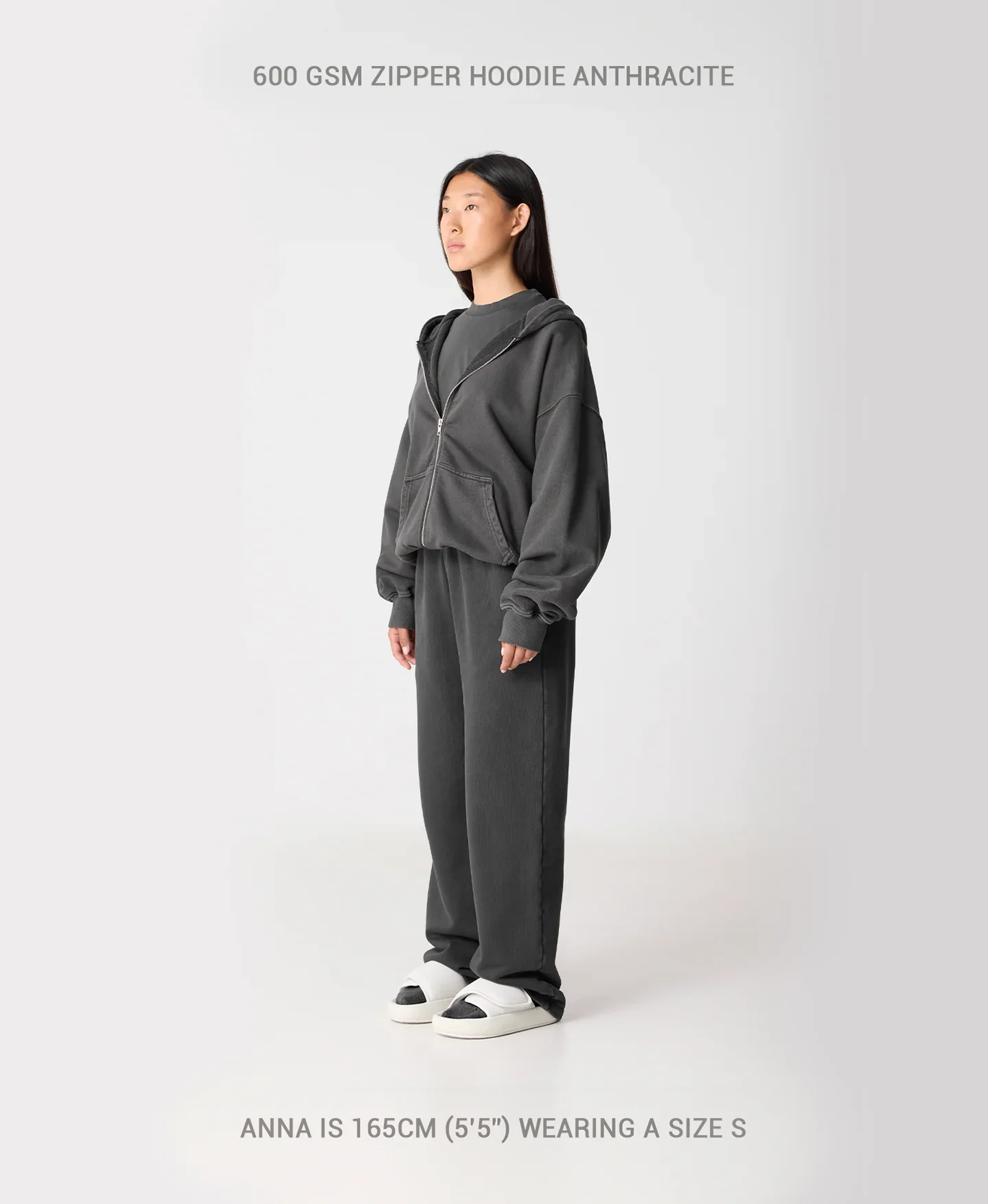 Velour Garments 600 GSM 'Dark Chocolate' Zipper - Image 8