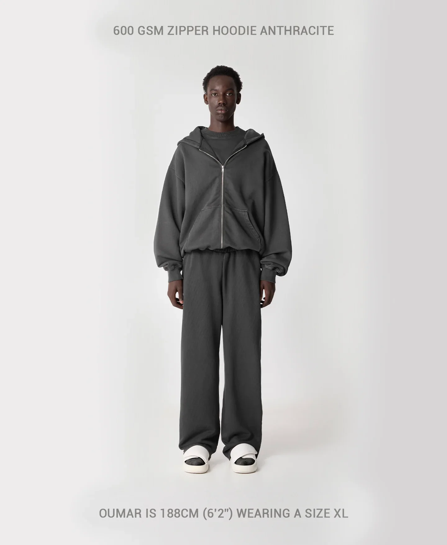 Velour Garments 600 GSM 'Dark Chocolate' Zipper - Image 9