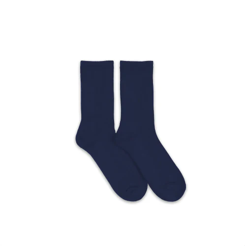 Velour Navy Blue Socks
