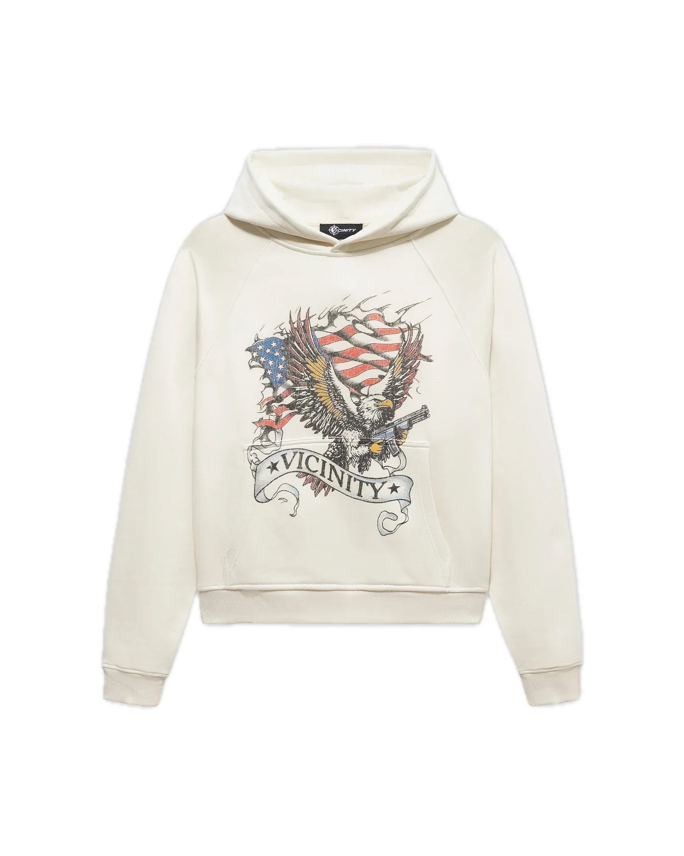 Vicinity Eagle Tattoo Hoodie Beige