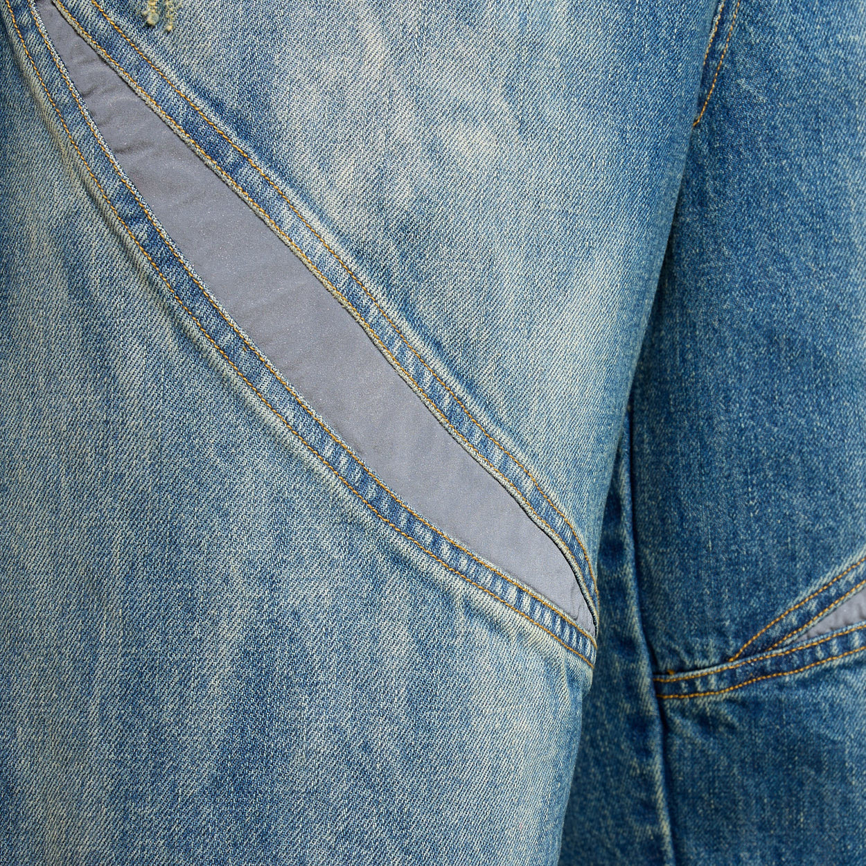 Warburton Faded Reflective Denim Shorts - Image 5