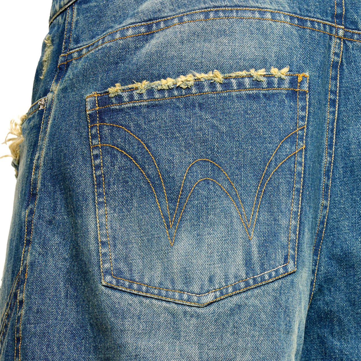 Warburton Faded Reflective Denim Shorts - Image 7